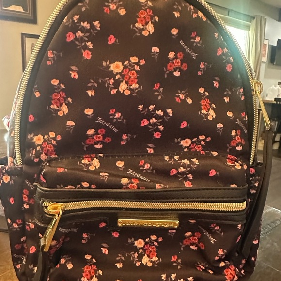 Juicy Couture Floral Backpack - Black and Pink - Picture 1 of 5